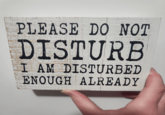 PLEASE DO NOT DISTURB I AM DISTURBED ENOUGH ALREADY