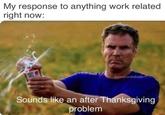 My response to anything work related right now: @corporatebish Sounds like an after Thanksgiving problem