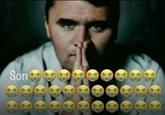 A "Son" meme with "Loudly Crying Face" "emojis":https://knowyourmeme.com/memes/emoji, showing "Charlie Kirk":https://knowyourmeme.com/memes/people/charlie-kirk praying.