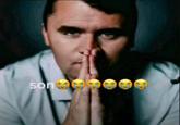 A "Son" meme with "Loudly Crying Face" "emojis":https://knowyourmeme.com/memes/emoji, showing "Charlie Kirk":https://knowyourmeme.com/memes/people/charlie-kirk praying.