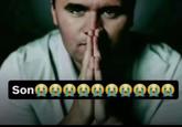A "Son" meme with "Loudly Crying Face" "emojis":https://knowyourmeme.com/memes/emoji, showing "Charlie Kirk":https://knowyourmeme.com/memes/people/charlie-kirk praying.