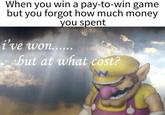 When you win a pay-to-win game but you forgot how much money you spent i've won...... but at what cost?