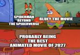 imgflip.com SPIDERMAN BEYOND THE SPIDERVERSE BLUEY THE MOVIE PROBABLY BEING THE BEST ANIMATED MOVIE OF 2027