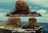 You know you can't read. It's the Silmarillion, you get credit for trying.
