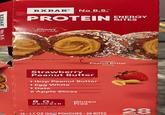 RXBAR No B.S RXBAR® No B.S.M PROTEIN Chewy Outer Layer ENERGY BITES Enlarged to show Detail C Creamy Peanut Butter Filling Strawberry Peanut Butter NATURALLY FLAVORED WITH OTHER NATURAL FLAVORS 1 tbsp Peanut Butter 1 Egg White 1 Date 2 Apple Slices 8 G. PROTEIN PER 2 BITES, NOT A GOOD SOURCE OF PROTEIN. Gluten Free 14-1.7 OZ (50g) POUCHES-28 BITES 28