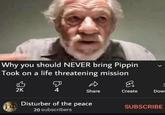 Why you should NEVER bring Pippin Took on a life threatening mission D 凸 ☑ हर 2K 4 Share Create Dow Disturber of the peace 20 subscribers SUBSCRIBE