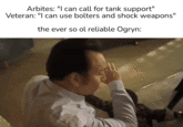 Arbites: "I can call for tank support" Veteran: "I can use bolters and shock weapons" the ever so ol reliable Ogryn: