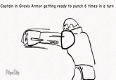 Captain in Gravis Armor getting ready to punch 6 times in a turn FlipaClip