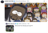 A "quote-tweet":https://knowyourmeme.com/memes/quote-retweets-qrts about "Tom Brady":https://knowyourmeme.com/memes/people/tom-brady saying what many online thought sounded like the n-word during the coverage of a Philadelphia Eagles-Dallas Cowboys game.