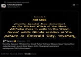 Unworthy Hand reposted CHRIS Chris Supreme CREME @AlsikkanTV Episode II FOR GOOD Dorothy Speaks! Now demonized as the Wicked Witch of the West, Elphaba lives in exile in the Ozian forest, while Glinda resides at the palace in Emerald City, reveling Variety @Variety - 21h Dorothy Speaks! 'Wicked: For Good' Actor Bethany Weaver Says Taking Over Judy Garland's Iconic Role Was a 'Life-Changing Experience' variety.com/2025/film/news... 3:46 PM - Nov 24, 2025 101.6K Views