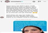 A screenshot of DMs between the Voros Twins and Maire Pax. They apologize to her for stealing her content.