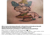 #crazytinkerbell #tattootinkerbell #tinkerbell#TattooReveal #DarkFairyVibes #TinkerbellTat Not your childhood Tinkerbell I wanted a tattoo that said 'I'm sweet... but also one meltdown away from flying into the void.' Fairy wings, messy bun, straight jacket the unhinged but magical era has officially begun.