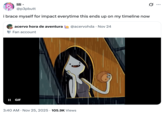 A "tweet":https://knowyourmeme.com/memes/sites/twitter-x about the NSFW "GIF":https://knowyourmeme.com/memes/cultures/gif from "Newgrounds":https://knowyourmeme.com/memes/sites/newgrounds artist YetiG showing "_Adventure Time_":https://knowyourmeme.com/memes/subcultures/adventure-time character Marceline.