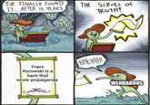 I'VE FINALLY FOUND IT... AFTER 15 YEARS THE SCROLL OF CAM TRUTH! Robotatertot comics O Franz Kurowski is a hack that wrote propaganda NYEHHH М W WEHRABOOS