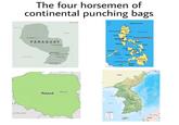 BOLIVIA The four horsemen of continental punching bags Filadelfia PARAGUAY Concepcion ARGENTINA ech Republic BRAZIL Apar Sagada San Fernando Ban Luzon MANILA aguig Mindoro Babuyan Islands City PHILIPPINES Legazpi add Leyte Palawan Asunción Cludad del Este Puerto Princesa N---- Bohol Encarnation, Poland Warran Mindanao Davao City Zamboanga City Jolo Island CHINA KORLA JAPAN