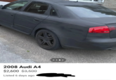 2008 Audi A4 $2,600 $3,500 Listed 6 days ago