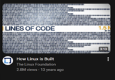 1011010011 01010010010 00101010010010011101001011100000010100101011101001101010010101001001 101001011100000010100101011 010010101001 100111010010111000000101001 01000110 01011010 0000101111010 101010010 10011 1010 0101001 1001011 0000001 10010101001001 01101010010101001001 10011101001011100000010100101011101001101010010101001001 101011101001101010010101001001 10101001001 010010101001001 LINES OF CODE 01001011100000010100101011101001101010010101001001 101011101001101010010101001001 10111101011 001101001010100100100111010010111000 1110100101110000001010010101110 10011101001 100000010100101 10000010111101011010011010010 10011101001 1.5N IN TH 11010100011111010101001001010110001111010001101001001000001011110101101001101001010100100100111010010111000 01010010010101100011110100011010010010000010111101011010011010010101001001001110100101110000001010010101110 111101010100100101011000111101000110100100100000101111010110100110100101010010010011101001011100000010100101 01111001010011111001001001110101000111110101010010010101100011110100011010010010000010111101011010011010010 11010100011111010101001001010110001111010001101001001000001011110101101001101001010100100100111010010111000 01010 0100101010010 0100011010010 1001011100000010100101011101001101010010101001001 011101001011100000010100101011101001101010010101001001 0111101011010011 101010010010011 00100111010010 0000001010010 00111010010111000000 101001101010010101001001 10100101011101001101010010101001001 0101011101001101010010101001001 010010101001001 1101010010101001001 3:13 1001101 0100 1001110100101110000001 100101011101001101010010101001001 01001010111 10101001001 How Linux is Built The Linux Foundation 2.8M views 13 years ago