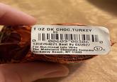 1 OZ DK CHOC.TURKEY 83 ☑ 00609 08306 135E204071 Best By 03/2027 For Nutritional Info Write The Madelaine Chocolate Company Rockaway Beach, NY 11693 0 ⑩D