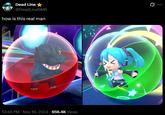 A tweet by @DeadLineSMB. The tweet expresses surprise about a Monkey Ball Miku Godzilla crossover.