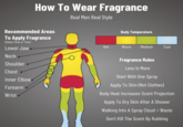 How To Wear Fragrance Real Men Real Style Recommended Areas To Apply Fragrance (Select One or Two) Lower Jaw Neck Body Temperature Hot Warm Medium Cool Shoulder Chest Inner Elbow Forearm Wrist Fragrance Rules Less Is More Start With One Spray Apply To Skin (Not Clothes) Body Heat Increases Scent Projection Apply To Dry Skin After A Shower Walking Into A Spray Cloud = Waste Don't Kill The Scent By Rubbing