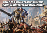 HOW IT FELS USING A CORDLESS ELECTRIC KNIFE TO CARVE THE THANKSGIVING TURKEY