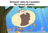 Someone: asks me a question My current situation: