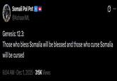 A fake Bible verse. It reads, "Those who bless Somalia will be blessed and those who curse Somalia will be cursed."