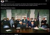 A tweet. It reads, "Many Americans are unaware of when the United States government officially returned Somalis' ancestral land in Minnesota."