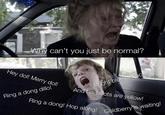 Why can't you just be normal? Hey dol! Merry dol! Ring a dong dillo! Bright blue his jacket is! And his boots are yellow! Ring a dong! Hop along! Goldberry is waiting!