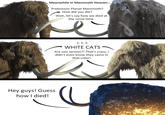 Meanwhile in Mammoth Heaven... Prehistoric Planet Mammoth? How did you die? Wait, let's say how we died at the same time. Hey guys! Guess how I died! 1, 2, 3, WHITE CATS Are you serious?! That's crazy, I didn't even know they came in that color!