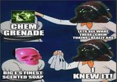CHEM GRENADE LETS SEE WHAT THESE "CHEM TOXINS" REALLY ARE BIG E'S FINEST SCENTED SOAP KNEW IT! imgflip.com