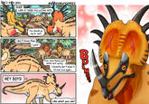 @dinosaurcomics She's into you DUDE LOOK AT THOSE EGG-LAYING HIPS! You should go say hi, man! I don't know Alan I just- HEY BOYS! Ever since Nancy got eaten last spring I honestly don't know if I'll ever love again... Like what you see?