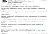 Keith M. Laughner in . 3rd+ Director of Sales Development @ Invoca Book an appointment 3d Amateur: "I send 50 emails a day." Intermediate: "I send 50 emails AND make 50 calls." + Follow Advanced: "I send 50 emails AND make 50 calls, AND leave VMs." Expert: "I send 50 emails AND make 50 calls, AND leave VMs, AND send videos to everyone I spoke with, AND engage prospects on social." The reality: Hitting your goals requires way more than relying on one type of outreach. It requires you to be a 5-tool player (Call, Email, Social, Video, Text). If that seems like a lot to do, you have a time management issue. Nothing takes priority over speaking with your prospects. Happy Selling! Enjoyed this? Consider resharing for others. Don't forget to ring the and FOLLOW Keith M. Laughner for more. CC 77 45 comments • 2 reposts