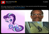 NEW YORK POST New York Post ✶ @nypost X.com DC pipe-bomb suspect Brian Cole Jr. has secret online life obsessing over 'My Little Pony' trib.al/hAdP6IJ