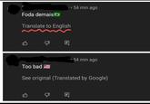 Foda demais Translate to English 54 min ago 凸 Too bad וין 54 min ago See original (Translated by Google)