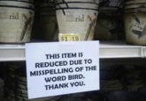 Brid Brid $1.19 THIS ITEM IS REDUCED DUE TO MISSPELLING OF THE WORD BIRD. THANK YOU.