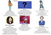 Cool Guy Types of Teachers Starter Pack -History/Civics, or a substitute -Mainstream nerdy interests -Peppers the lesson with s----- jokes -Lenient, but never actually helpful -Might get caught creeping on female students ? Who? -Teaches an elective -No time to get to know them -Disengaged with the students -Does the bare minimum The LACY -Best of all worlds -Meets you where you're at without being overbearing -Firm but fair; never loses her cool -Clear passion for the job -Has a hidden goofball side -You always look forward to her class Quirk Chungus -LOUD -POSITIVE VIBES -Pronounces words strangely -Ends every sentence with ", OK?" -Will get worn down by her students' sheer awfulness -Competent, just kind of a handful I Want Die -On the younger side -Already hates her job -Mental breakdown every day -Only ever happy on the very last day -A good teacher, just tortured -You feel bad for her Oldbag -Worst of all worlds -Drones on and on and ON with the worst voice known to man -Their last year at the school, still teaches like it's their first -Will get on your ass for the stupidest reasons -Hates everyone equally; NEVER happy -Classwork could be worse, you just hate THIS f-----