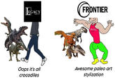 LEGACY EFFECTS FRONTIER OUCH! Oops it's all crocodiles Awesome paleo art stylization