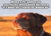 When a PC selflessly sacrifices themselves because "It's what my Character would do" imgflip.com