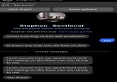 Marketplace listing $75 - Sectional View buyer More options Stephen • Sectional Marketplace chats and your privacy Stephen started this chat. View buyer profile Good evening, is this still available? Is there any way you do free on this Unread messages I just moved into my apartment and I'm sitting on the floor can you bring to me I just moved into my apartment and I'm sitting on the floor can you bring to me You there Yes