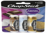 3 STICKS NET WT 0.15 OZ (4) EACH ChapStick S'mores Collection ChapStick ChapStick Marshmallow ChapStick Graham Cracker Milk Chocolate