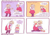 MEETING MY PAST SELVES 20 year old self You're 13 year old self No no no ME? no NO!!! ...What HAPPENED? THIS isn't what God had planned for your life! 5 year old self. I'm gonna be pretty! @alienby.comics @alienby.comics RIRI