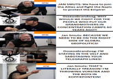 C JAN SMUTS: We have to join the Allies and fight the Nazis to protect the Empire! My God My Volk My Land Suid-Afrik CASEWABRA shue. County C Ossewabrandwag: WHY WOULD WE FIGHT FOR THE PEOPLE WHO PUT OUR GRANDMOTHERS IN CONCENTRATION CAMPS 40 YEARS AGO?! Jan Smuts: BECAUSE WE NEED TO BE ON THE RIGHT SIDE OF GLOBAL GEOPOLITICS! My God My Volk STIDIE OSSEN My ANOWS Sid-Afrika n Ossewabrandwag: I'M STAYING IN THE VELT AND SABOTAGING YOUR TELEGRAPH LINES! Jan Smuts: THAT'S LITERALLY TREASON! I'M THROWING VORSTER AND THE BOYS IN KOFFIEFONTEIN!
