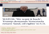 Board /pol/ - Politically Incorrect Anonymous (ID: ZYQJSqDQ ) The Orange* i PBS NEWS PBS is an American ... Settings Mobile Home 12/18/25(Thu)10:15:19 No.523844181 WATCH: 'We want it back': Trump demands Venezuela return ‘land, oil rights' to U.S. 462 KB PNG >"DRILL BABY, DRILL" >"Here? F--- NO!" >"We will just raise oil prices again with another war" >"In a jungle this time" Why are they like this?
