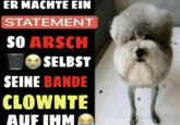 A "meme":https://knowyourmeme.com/memes/memes showing a poodle "dog":https://knowyourmeme.com/memes/subcultures/dogs and a caption reading, "He Made a Trap Beat So Trash Even His Gang Clowned Him."
