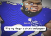 A "meme":https://knowyourmeme.com/memes/memes using the Druski Ravens "AI image":https://knowyourmeme.com/memes/cultures/ai-art, showing internet comedian "Druski":https://knowyourmeme.com/memes/people/druski as Baltimore Ravens running back Derrick Henry.