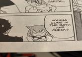 CAPITAL. WANNA COME IN THE BATH AND CHECK?