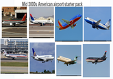 NORTHWEST. Mid 2000s American airport starter pack Pelta Amarleen Continental SOUTHWEST UNITED US AIRWAYS
