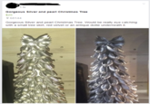 1 hr Gorgeous Silver and pearl Christmas Tree $25 68144 Gorgeous Silver and pearl Christmas Tree. Would be really eye catching with a small tree skirt, red velvet or an antique doilie underneath it.