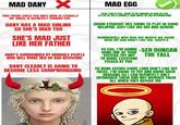 MAD DANY THIS YOUNG CHILD YOU MEET WHO IS LITERALLY AN ANGEL IS DEFINITELY TURNING EVIL DANY HAS A MAD SIBLING SO SHE'S MAD TOO SHE'S MAD JUST LIKE HER FATHER DANY'S SURROUNDED BY HORRIBLE PEOPLE WHO WILL MAKE HER DO BAD DECISIONS DANY CLEARLY IS GOING TO BECOME LESS COMPROMISING MAD EGG YEAH THIS IS EGG, SOON TO BE KNOWN AS BOILED EGG AFTER HE KILLS HIMSELF AND MOST OF HIS SPERMSPAWN DAMN STRAIGHT HES GOING TO PLAY IN SOME WILDFIRE JUST LIKE HIS BIG BRO AERION SUMMERHALL WAS SICK ASF WOULD SEE AGAIN. WISH MY SON DIDN'T LIVE THO- AERYS II YO EGG, I'M GONNA -SER DUNCAN BANG ONE OF YOUR SISTERS TRY NOT TO MAKE EVERYONE P----- AT YOU THE TALL YO DUNK SEEMS SOME LORD DON'T LIKE MY IDEAS, I'M GOING TO TRY AND BRING BACK DRAGONS SO I CAN DEFINITELY ONLY INTIMIDATE THEM AND NOT MURDER THEM ALL WHEN THEY REFUSE ME